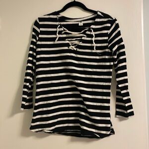 Striped 3/4 sleeve old navy top, small